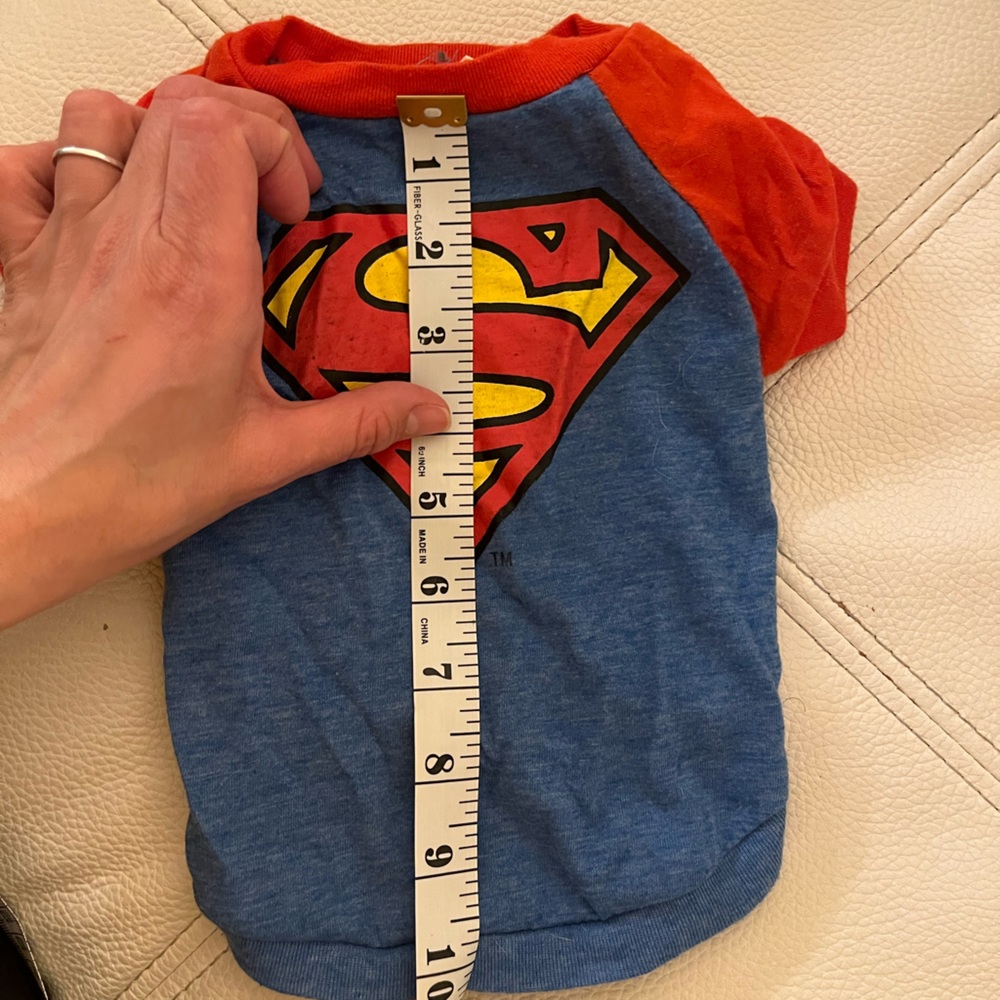 Dog superman shirt - super cute - good condition